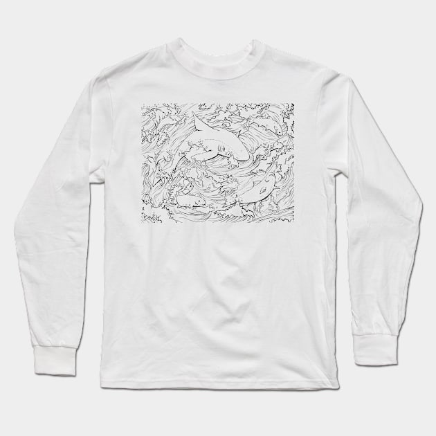 Shark Jump Long Sleeve T-Shirt by J.S. Lange